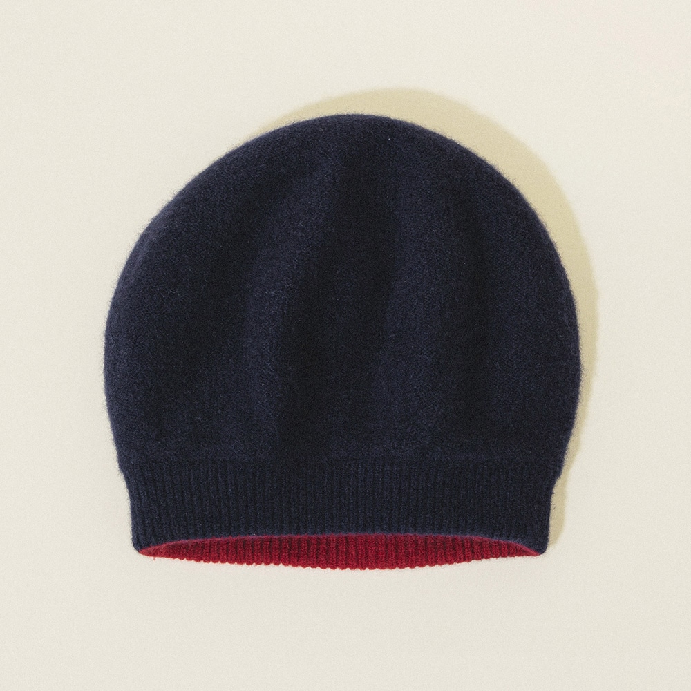 AnSPINNEN】カシミア100% ベレー帽 カシミヤ100％ リバーシブルニット