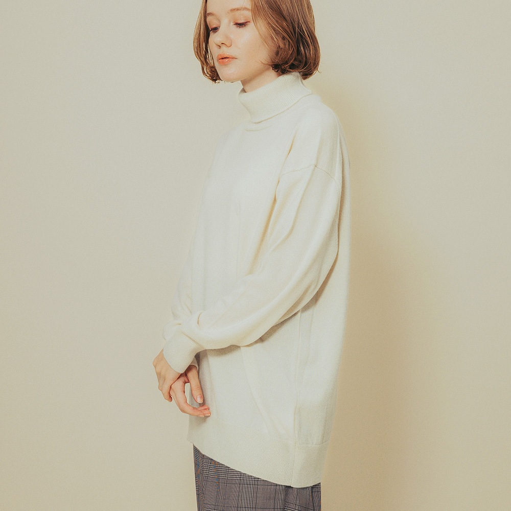 カシミヤ100％ オフタートルネック | Material,Cashmere | FUKAKINET