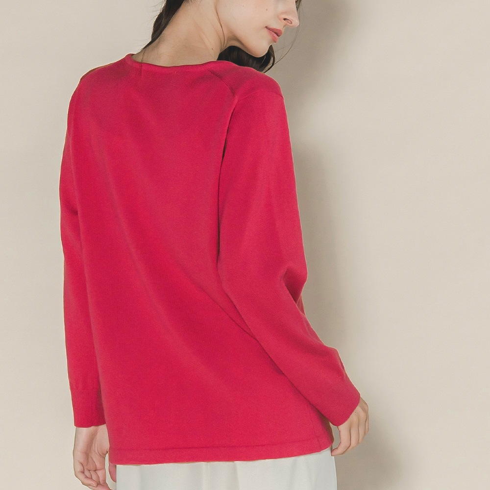 カシミヤ100％ クルーネックカーディガン