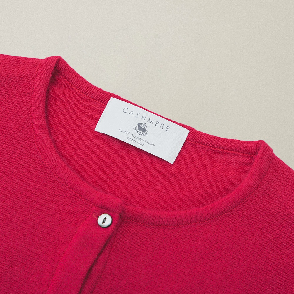 カシミヤ100％ クルーネックカーディガン | Material,Cashmere