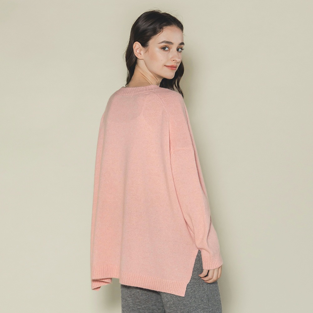 カシミヤ＆ベビーアルパカ　クルーネック＜強縮加工＞