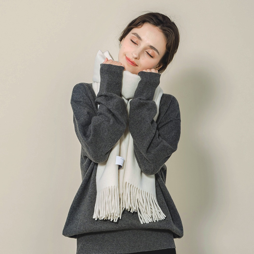 無染色カシミヤ１００％　ストール