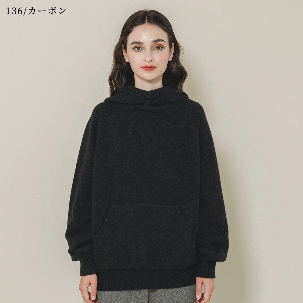 カシミヤ１００％　スヌードフーディ