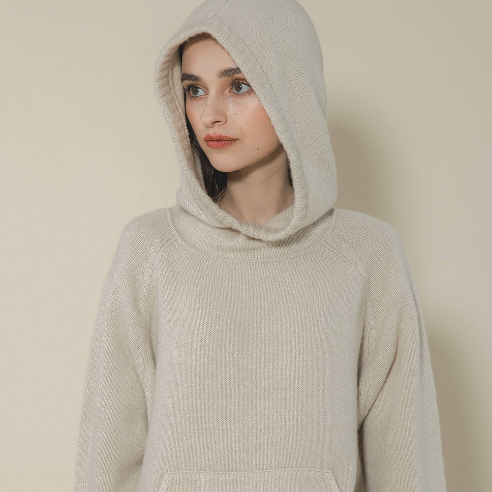 カシミヤ１００％　スヌードフーディ