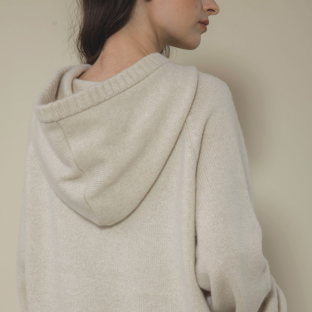 カシミヤ１００％　スヌードフーディ