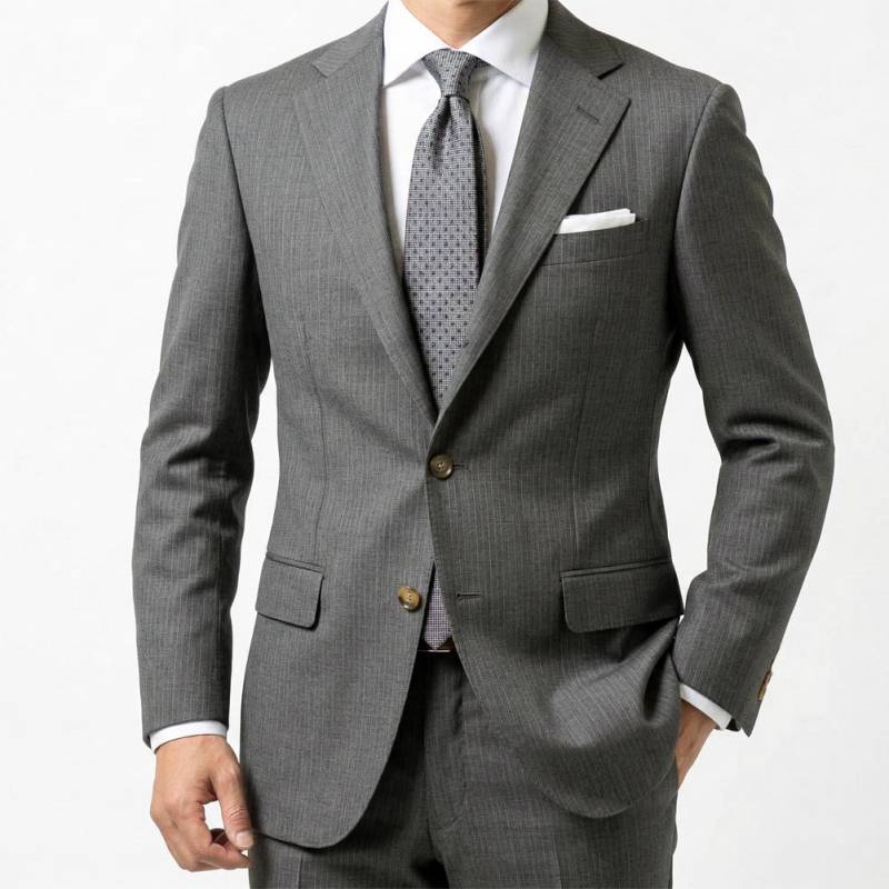 スーツ メンズ 春夏 シングルスーツ 3つボタン オックスフォードクラシック プレミアムライン (OXFORD CLASSIC PremiumLine) 段返り三つボタン REDA ビジネススーツ ストライプ ミディアムグレー 0718 A3 A4 A6 A7 A8 AB6 BB4