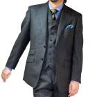 スーツ メンズ 秋冬 スリーピース 3つボタン セオドール(Theo Dore) 英国調 段返り三つボタン チェンジポケット付 ビジネススーツ シングルスーツ 千鳥格子 チャコールグレー 0118  