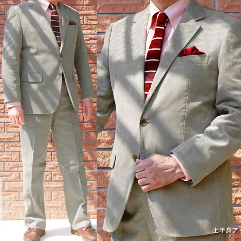 スーツ メンズ 秋冬 コーデュロイ スーツ 3つボタン オックスフォードクラシック(OXFORD CLASSIC) 英国調 段返り三つボタン シングルスーツ ミディアムグレー 0015 AB6 AB7