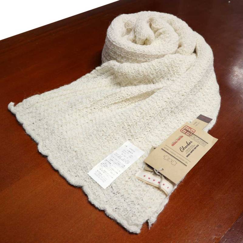 チュウベイ(CHUBEI) マフラー 秋冬 アルパカ混 オフホワイト WH04