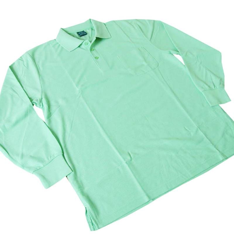 TOP JOHN 長袖ポロシャツ メンズ 鹿の子織り ミントグリーン NP21 LL 3L