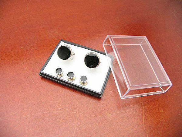 タキシード用カフス&スタッド(黒) フリー　　