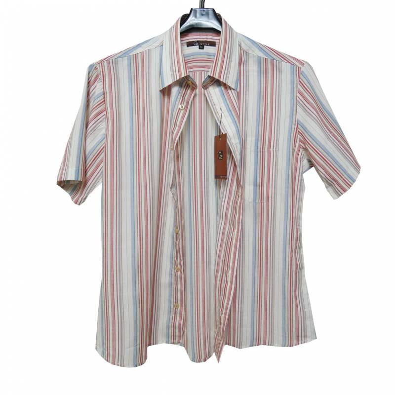 GE-STYLE レギュラーカラーシャツ メンズ 春夏 半袖 974 M(衿39cm)