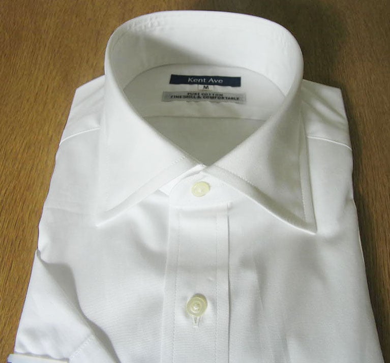 ケントアベニュー(Kent Ave) ワイドカラーシャツ ワイシャツ メンズ 春夏 半袖 ホワイト 2718 S M L LL
