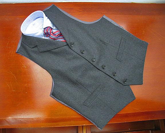 オッドベスト ジレ メンズ 秋冬 フランネル生地 ウール100％ チャコールグレー 5218  AB4