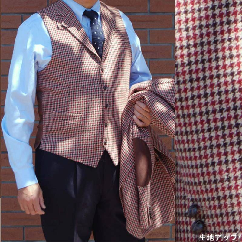 オックスフォードクラシック プレミアムライン (OXFORD CLASSIC PremiumLine) ツイード ベスト  メンズ 秋冬 ガンクラブチェック 高機能繊維使用 ウール素材 カイロ用ポケット付 ガンクラブチェック2252 A6 A7 AB3 AB5