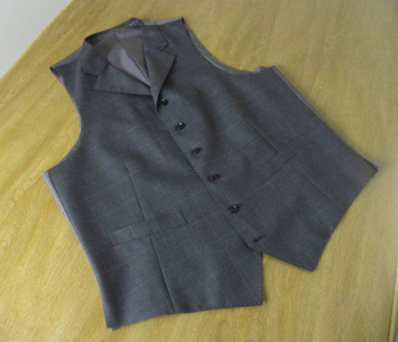 オッドベスト ジレ メンズ 春夏秋 ウインドペンチェック チャコールグレー 0418  AB3