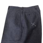 HAI-VASERON ノータックパンツ メンズ 秋冬春 ミニブロックチェック ネイビー 0413 85cm |秋冬物　ノータックパンツ|ノータックパンツ