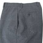 HAI-VASERON(ハイバセロン) メンズ 秋冬春 ウインドペンチェック ノータックパンツ ストレッチ チャコールグレー 0323 　79cm|秋冬物　ノータックパンツ|ノータックパンツ