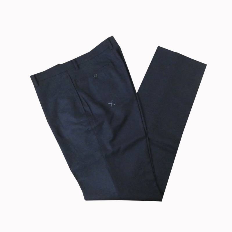 スラックス メンズ 秋冬春 フランネラーナ パンツ ノータック ウール混 ハイバセロン (HAI-VASERON)   ネイビー 紺 0513  79cm 82cm 88cm 91cm 94cm