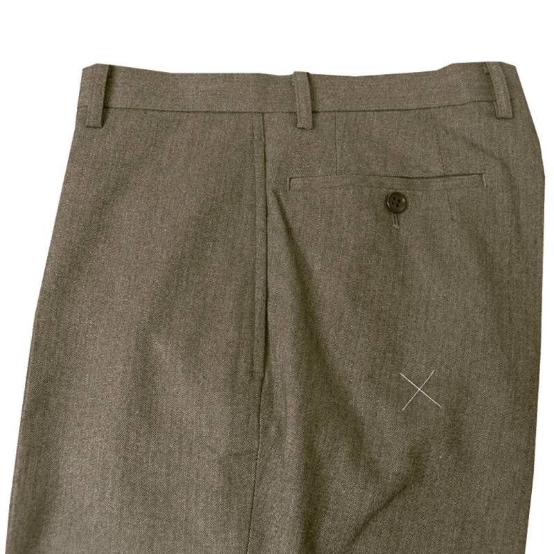 スラックス メンズ 秋冬春 ノータック パンツ ストレッチ ハイバセロン(HAI-VASERON) ヘリンボーン ブラウン 0133 　88cm 94cm 