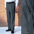スラックス メンズ 秋冬 パンツ ウール100% セオドール(Theo Dore) グレンチェック チャコールグレー 1018  78cm |秋冬物　ワンタックパンツ|ワンタックパンツ