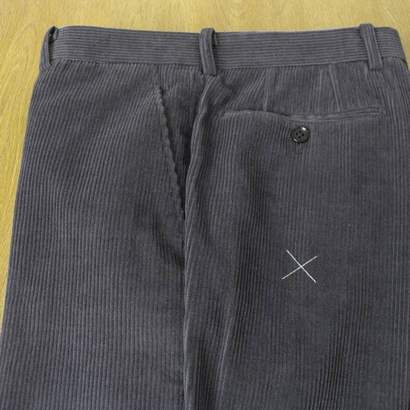 スラックス メンズ 秋冬 ノータック コーデュロイ パンツ 綿×ウール グラードコレクション(grado collection) パープルグレー 0618  84cm 86cm 90cm 92cm