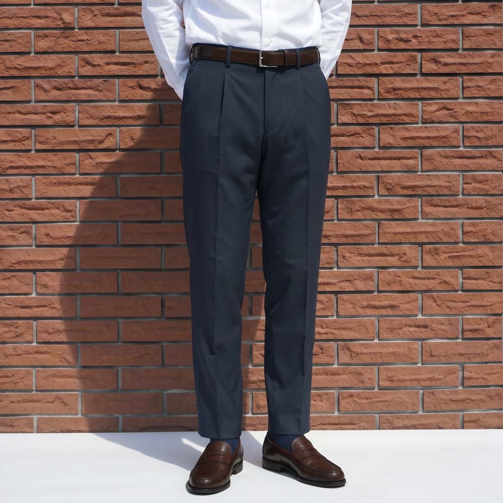 スラックス メンズ 春夏秋 ワンタック パンツ ウール100% 紺無地 オックスフォードクラシック (OXFORD CLASSIC) ネイビー 紺 2688 78cm 80cm 82cm 84cm 88cm  92cm 94cm 96cm 98cm