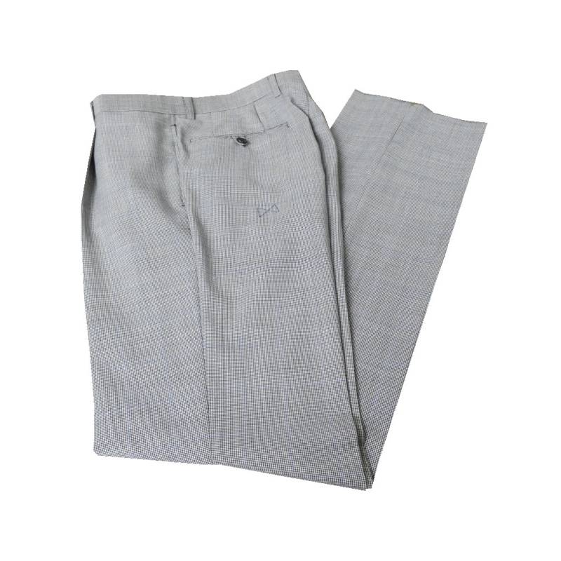 スラックス メンズ 春夏秋 ウォッシャブル パンツ ワンタック ウール混 セオドール(Theo Dore) 千鳥格子 オーバーペンチェック ブルー 0909 76cm 78cm 80cm 84cm 86cm