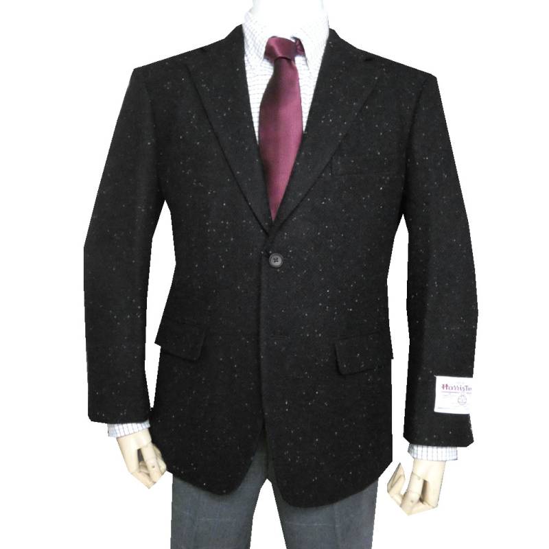 美品ハリスツイード【OXFORDCLASSIC】ネイビーチェックロングコートLL 美品ハリスツイード【OXFORDCLASSIC】ネイビーチェックロング