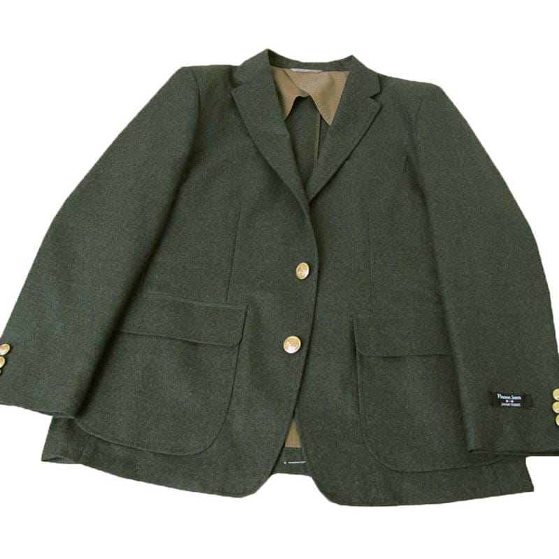 ジャケット メンズ 秋冬春 フランネラーナ 金ボタン 2つボタン ハイバセロン (HAI-VASERON) ダークグリーン 0043 BBSサイズ