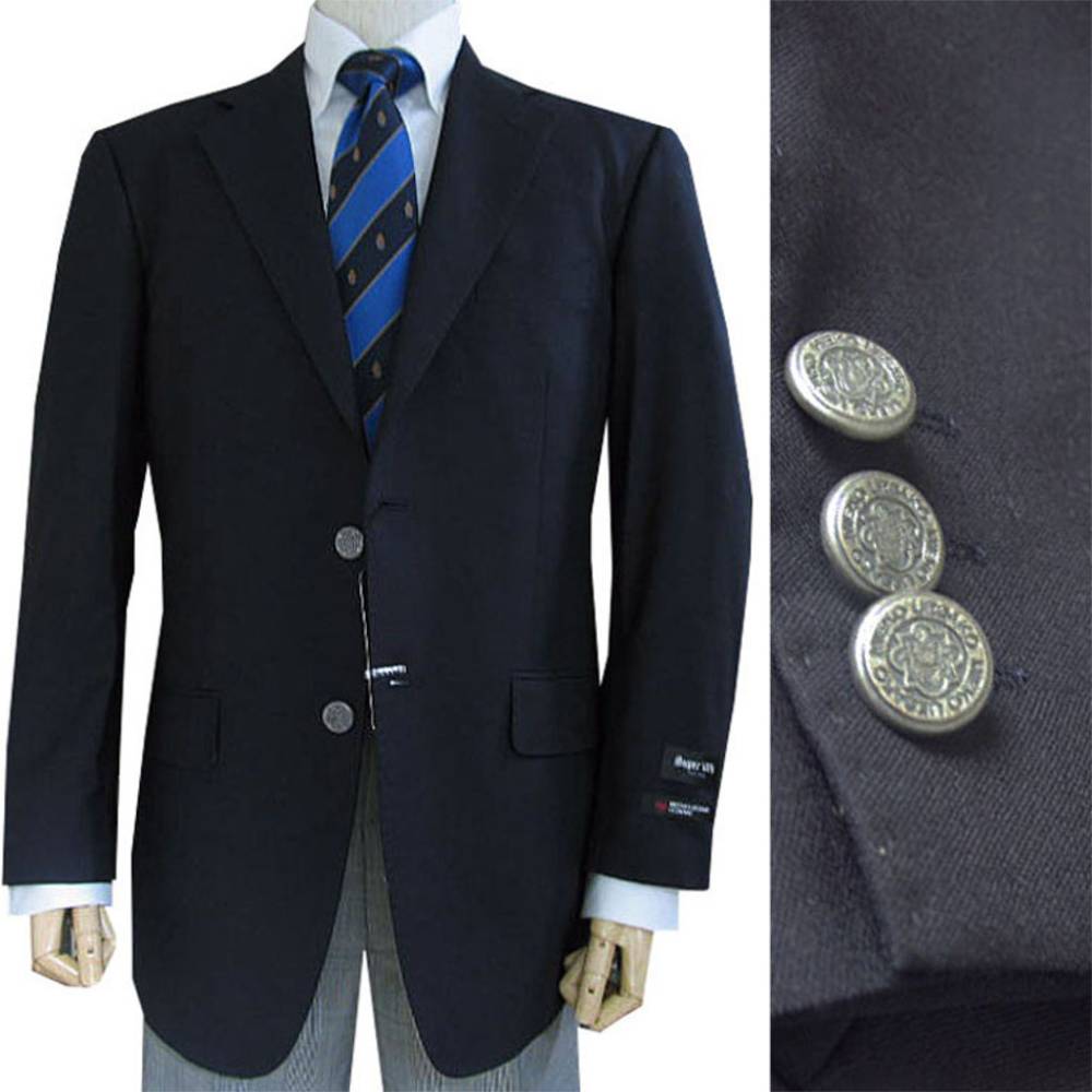 ミエコウエサコ(MIEKO UESAKO) 紺ブレザー 紺ブレ メンズ 春夏秋 ネイビーブレザー 無地 2つボタン 紺 62888 A8サイズ