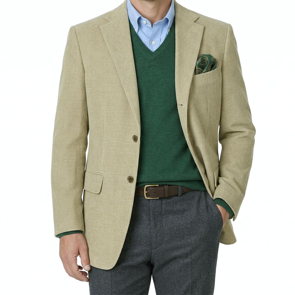 コーデュロイ ジャケット メンズ 秋冬 3つボタン オックスフォードクラシック (OXFORD CLASSIC) 段返り三つボタン ベージュ系 8352 A8