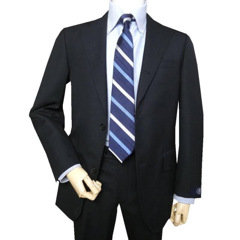ジェイプレス(J.PRESS) スーツ メンズ 春夏 シングルスーツ 3つボタン 新1型トラッド 段返り三つボタン NEW AUTHENTIC MODEL 濃紺 無地 ネイビー  B4