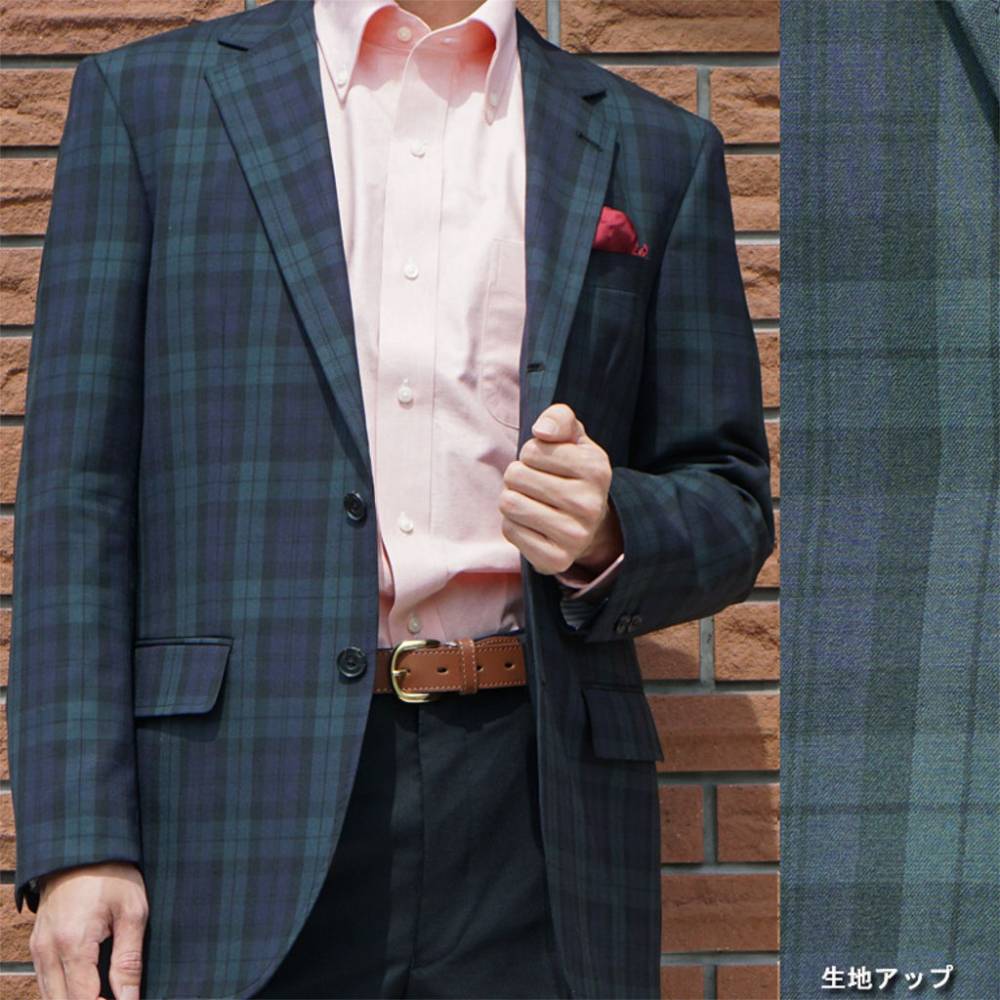ブラックウォッチ ジャケット メンズ 春夏秋 3つボタン オックスフォードクラシック プレミアムライン (OXFORD CLASSIC PremiumLine) 段返り三つボタン ウール100% 5909 A6 A8 AB8 