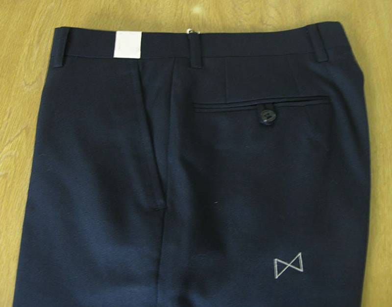 スラックス メンズ 秋冬春 ノータック パンツ ウール混 紺無地 セカンドスタイル (second style) ネイビー 0088 76cm 79cm