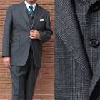 スーツ メンズ 秋冬 スリーピース 3つボタン セオドール(Theo Dore) 英国調 段返り三つボタン チェンジポケット付 ビジネススーツ シングルスーツ グレンチェック チャコールグレー 021