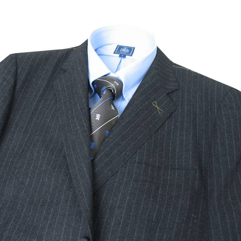 スーツ メンズ 秋冬 2つボタン シングルスーツ ミユキ(MIYUKI) 御幸 ビジネススーツ ストライプ チャコールグレー 0623 AB3サイズ
