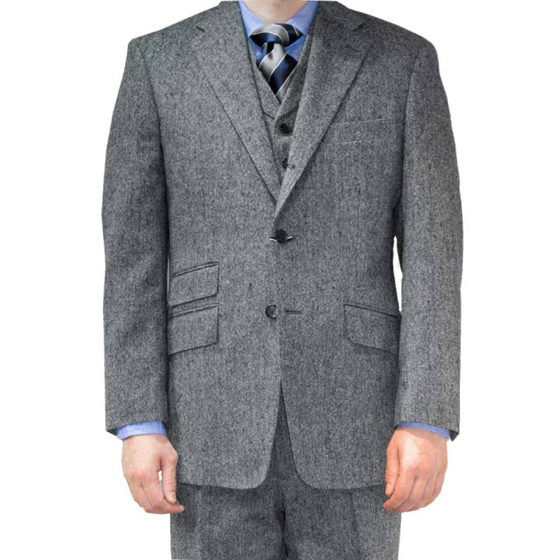 スーツ メンズ 秋冬 スリーピース 3つボタン オックスフォードクラシック (OXFORD CLASSIC) ホームスパン ウール100% 英国調 段返り三つボタン チェンジポケット付 シングルスーツ チャコールグレー 0618 A5 A6 A8 BB4 