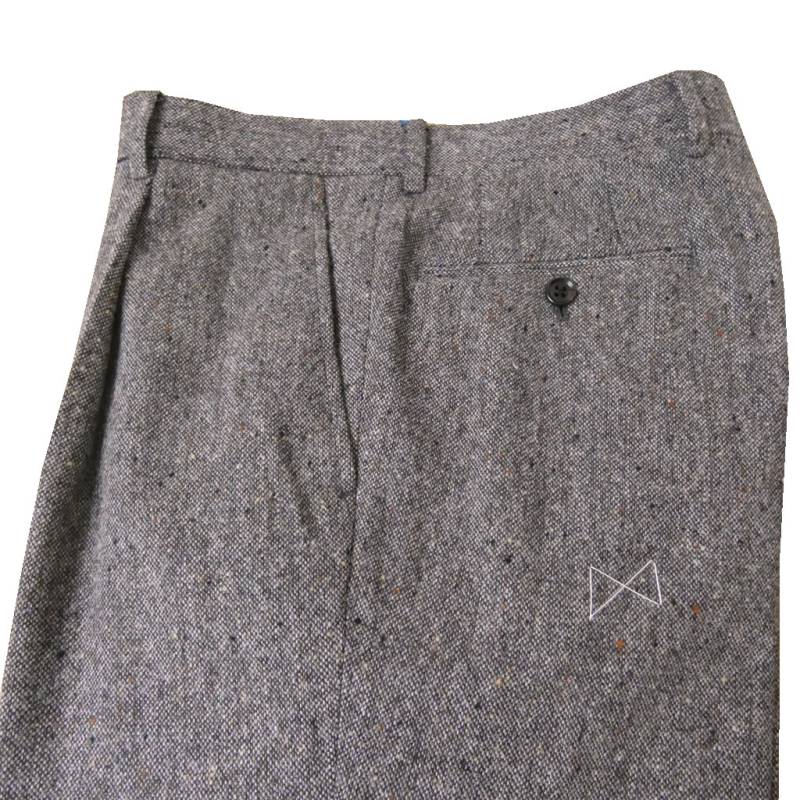 スラックス メンズ 秋冬 ワンタック パンツ ホームスパン ウール100% オックスフォードクラシック (OXFORD CLASSIC) ブラウン系 0655 80cm