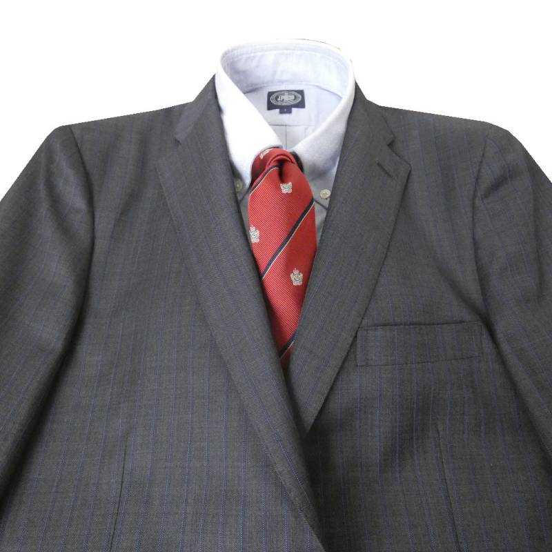 エルメネジルド ゼニア(Ermenegildo Zegna) スーツ メンズ 秋冬春 シングルスーツ 2つボタン ビジネススーツ ストライプ グレー系 0322 AB4