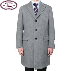 ハリスツイード コート メンズ 秋冬 オックスフォードクラシック(OXFORD CLASSIC)  ヘリンボーン グレー 0015 M LL