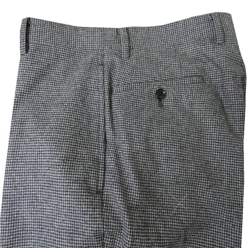 スラックス メンズ 秋冬春 フランネラーナ パンツ ストレッチ ウール混 ハイバセロン (HAI-VASERON) 千鳥格子 9002  82cm