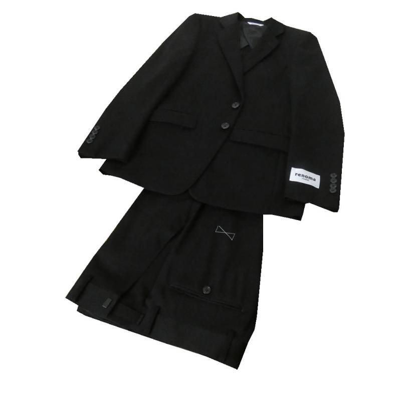 【お取り寄せ】 レノマ オム(renoma HOMME) スーツ メンズ 春夏秋冬 オールシーズン シングルフォーマル 2つボタン 礼服 ブラックフォーマル 黒 2100