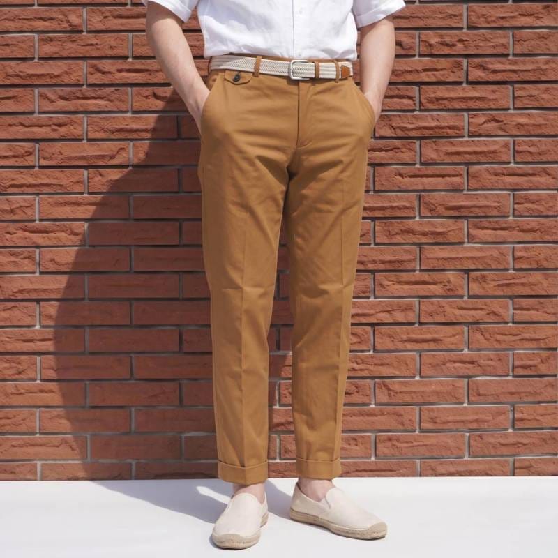 スラックス メンズ 春夏 コットンパンツ ノータック オックスフォードクラシック プレミアムライン (OXFORD CLASSIC PremiumLine) ウォルナットブラウン 4555 76cm 78cm 80cm 82cm 84cm 86cm 96cm 100cm