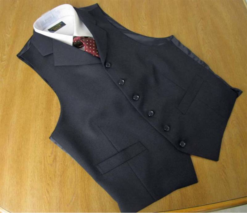 キングサイズ 秋冬 オッドベスト 濃紺無地 【大きいサイズ】【ウール100％】 E5