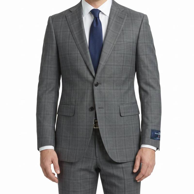 エルメネジルド ゼニア(Ermenegildo Zegna) スーツ メンズ 春夏秋 シングルスーツ 2つボタン チェック ミディアムグレー 0223  A6 A8 AB4