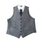 ハリスツイード ベスト ジレ メンズ 秋冬 オックスフォードクラシック (OXFORD CLASSIC) ヘリンボーン グレー 1015 S LL|秋冬物|オッドベスト