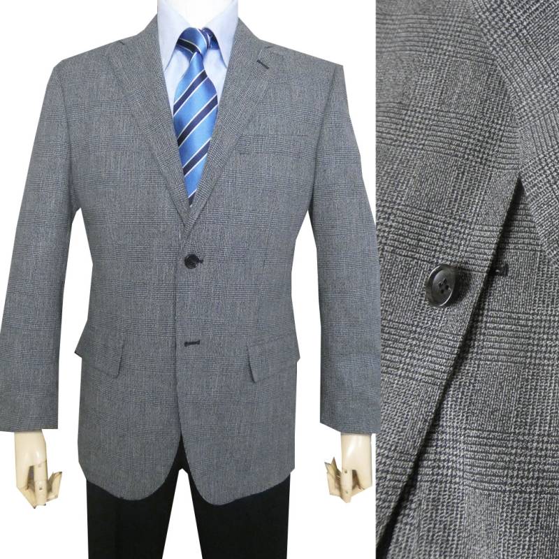 ジャケット メンズ 春夏秋 2つボタン COOL MAX ダディコスタ(Dady Costa) グレンチェック チャコールグレー 0023 AB5 