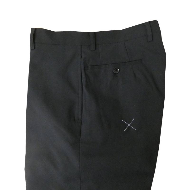 スラックス メンズ 春夏 ノータック パンツ COOL DOTS 黒無地 ハイバセロン (HAI-VASERON) ブラック 0003 79cm 85cm 88cm 91cm