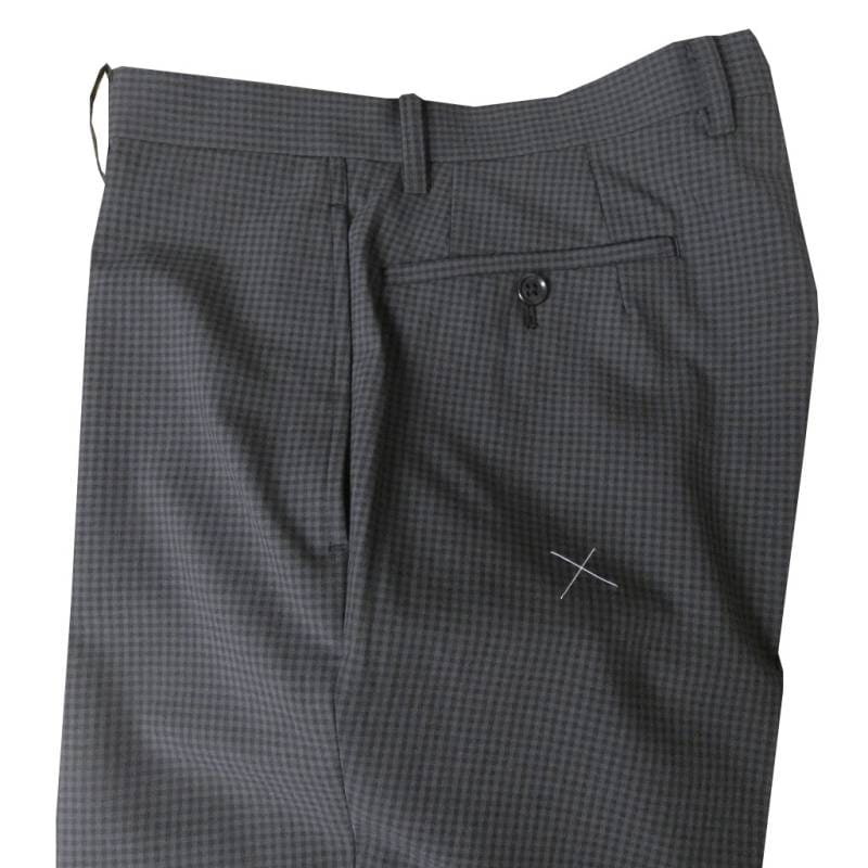 ハイバセロン (HAI-VASERON)  ノータックパンツ メンズ 春夏 スラックス  ネイビー グラフチェック 紺 0113 82cm 85cm 88cm 91cm 94cm